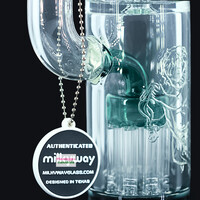 Milky Way Glass 12" Fallen Angels Straight Tube w/Double Perc Teal