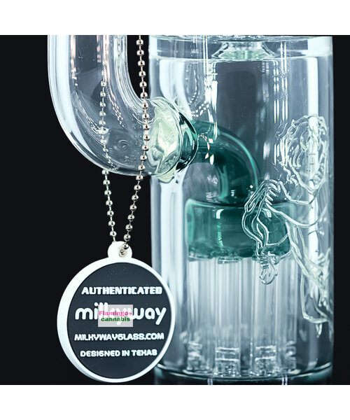 Milky Way Glass 12" Fallen Angels Straight Tube w/Double Perc Teal