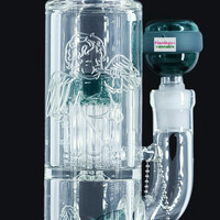 Milky Way Glass 12" Fallen Angels Straight Tube w/Double Perc Teal