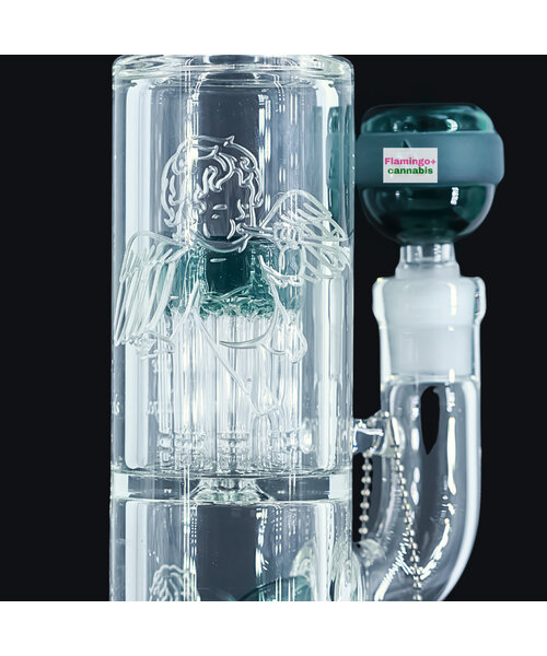 Milky Way Glass 12" Fallen Angels Straight Tube w/Double Perc Teal