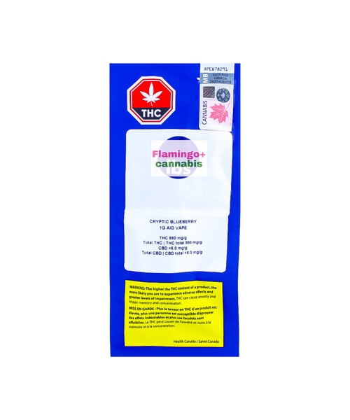 D LBS  Cryptic Blueberry Indica Disposable 1G