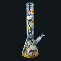 Cheech & Chong 15" Tie-Dye Glow-In-Dark Beaker Bong