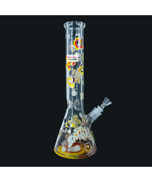 Cheech & Chong 15" Tie-Dye Glow-In-Dark Beaker Bong