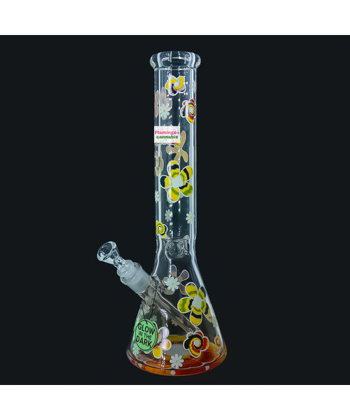 Cheech & Chong 15" Tie-Dye Glow-In-Dark Beaker Bong
