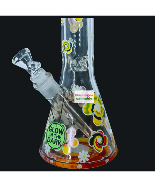 Cheech & Chong 15" Tie-Dye Glow-In-Dark Beaker Bong