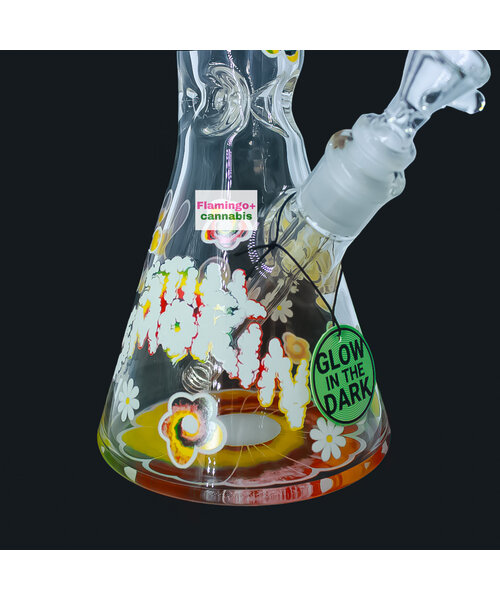 Cheech & Chong 15" Tie-Dye Glow-In-Dark Beaker Bong