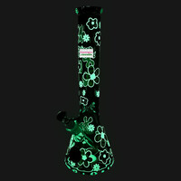 Cheech & Chong 15" Tie-Dye Glow-In-Dark Beaker Bong