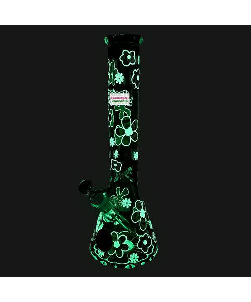 Cheech & Chong 15" Tie-Dye Glow-In-Dark Beaker Bong