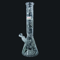 Cheech & Chong 15" Optical Illusion Glow-In-Dark Beaker Bong