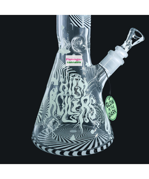 Cheech & Chong 15" Optical Illusion Glow-In-Dark Beaker Bong