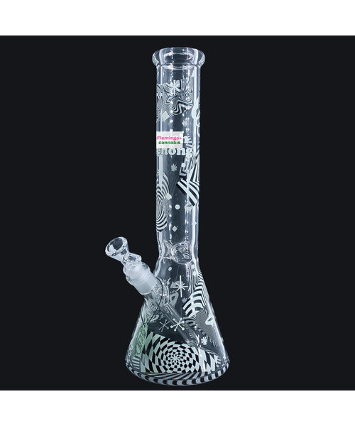 Cheech & Chong 15" Optical Illusion Glow-In-Dark Beaker Bong