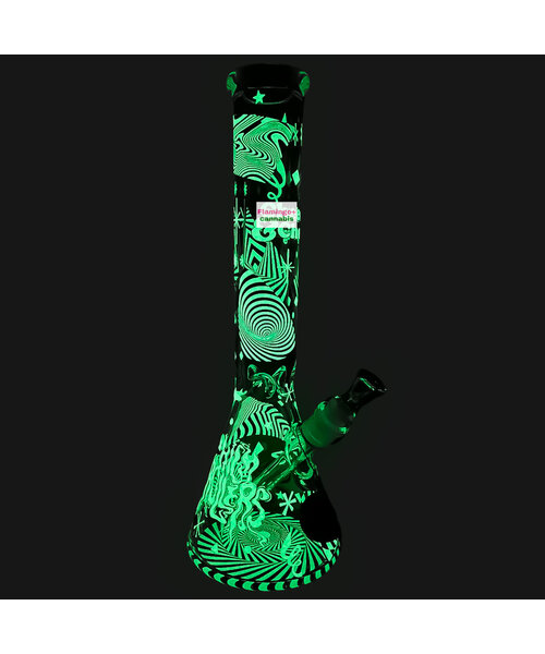 Cheech & Chong 15" Optical Illusion Glow-In-Dark Beaker Bong