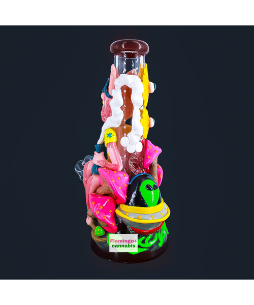 Pulsar Artist Series: 10" Chill Cat Glow-In-Dark Dab Rig