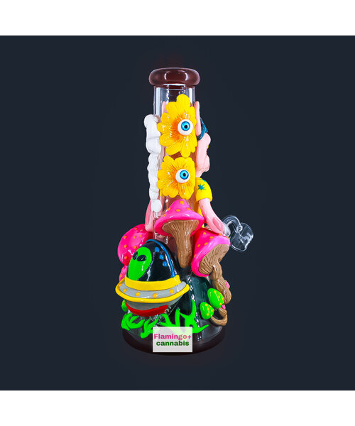 Pulsar Artist Series: 10" Chill Cat Glow-In-Dark Dab Rig