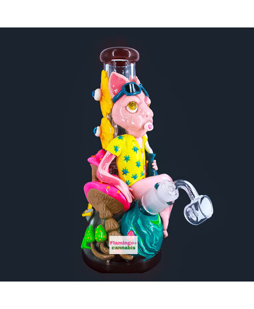 Pulsar Pulsar Artist Series: 10" Chill Cat Glow-In-Dark Dab Rig