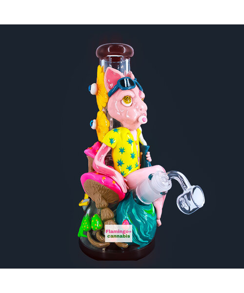 Pulsar Artist Series: 10" Chill Cat Glow-In-Dark Dab Rig