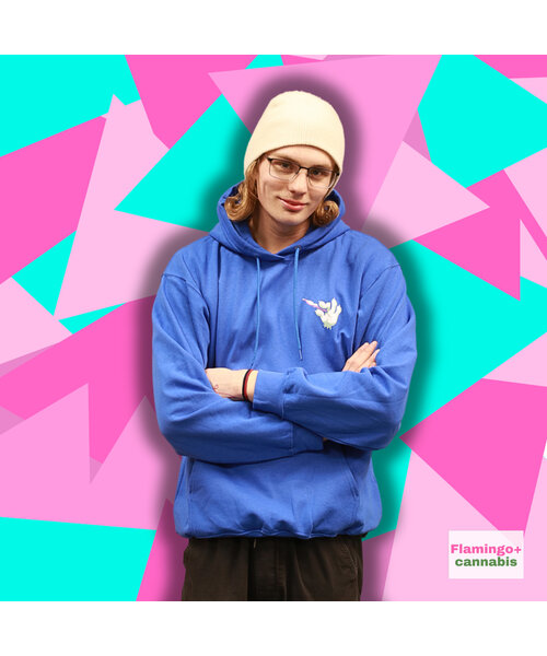 Flamingo Hoodie Stoner Paws Flamingo Plus Cannabis
