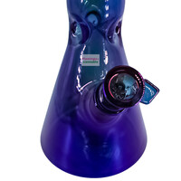 Red Eye Glass 15" Blue Metallic Finish Beaker Tube W/ Hobstar Details