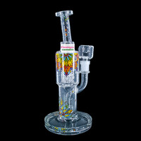 Milky Way Glass 10.5" Crystal Mandala Bubbler w/ Tree + Showerhead Perc