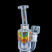 Milky Way Glass 10.5" Crystal Mandala Bubbler w/ Tree + Showerhead Perc