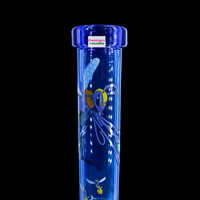Milky Way Glass 11" Air Assault Beaker Bong w/Collins Perc Blue