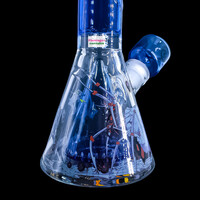 Milky Way Glass 11" Air Assault Beaker Bong w/Collins Perc Blue