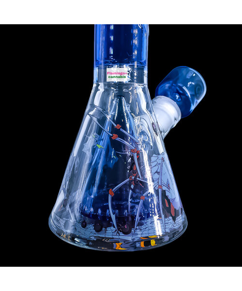 Milky Way Glass 11" Air Assault Beaker Bong w/Collins Perc Blue