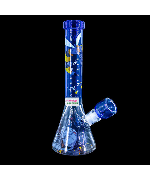 Milky Way Glass 11" Air Assault Beaker Bong w/Collins Perc Blue
