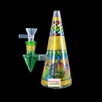 6.25" Conical Stained Glass Recycler Water Pipe