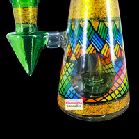 6.25" Conical Stained Glass Recycler Water Pipe