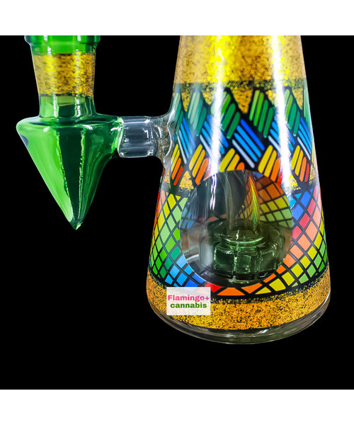 6.25" Conical Stained Glass Recycler Water Pipe