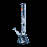 12" Double Stack Hemp Leaf Beaker Bong Assorted