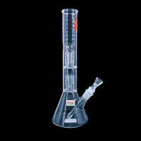 12" Double Stack Hemp Leaf Beaker Bong Assorted