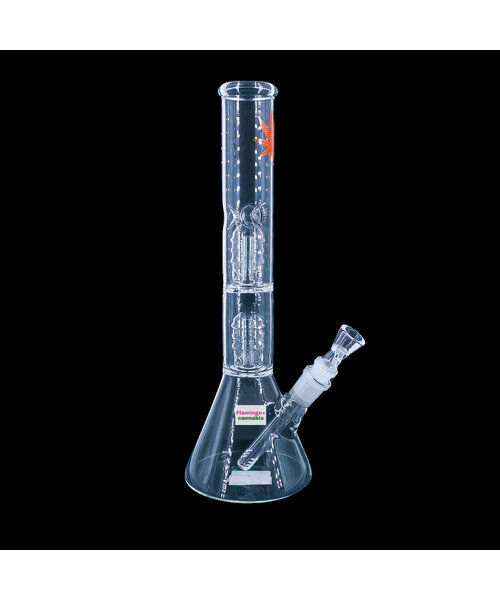12" Double Stack Hemp Leaf Beaker Bong Assorted