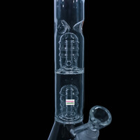 12" Double Stack Hemp Leaf Beaker Bong Assorted