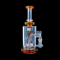 Pulsar 8.75" Drop Down Honey Bee Mine Amber Dab Rig w/Disc Perc
