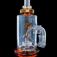 Pulsar 8.75" Drop Down Honey Bee Mine Amber Dab Rig w/Disc Perc