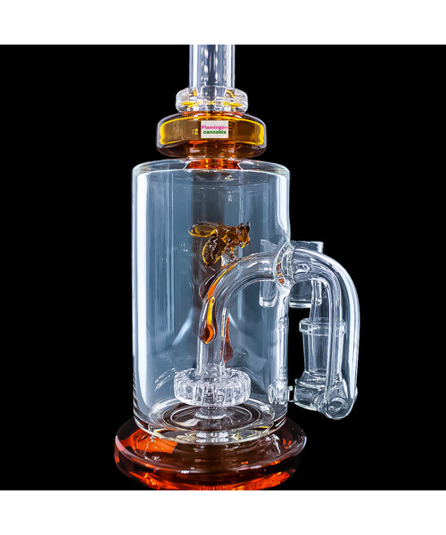 Pulsar 8.75" Drop Down Honey Bee Mine Amber Dab Rig w/Disc Perc