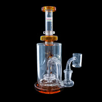 Pulsar 8.75" Drop Down Honey Bee Mine Amber Dab Rig w/Disc Perc