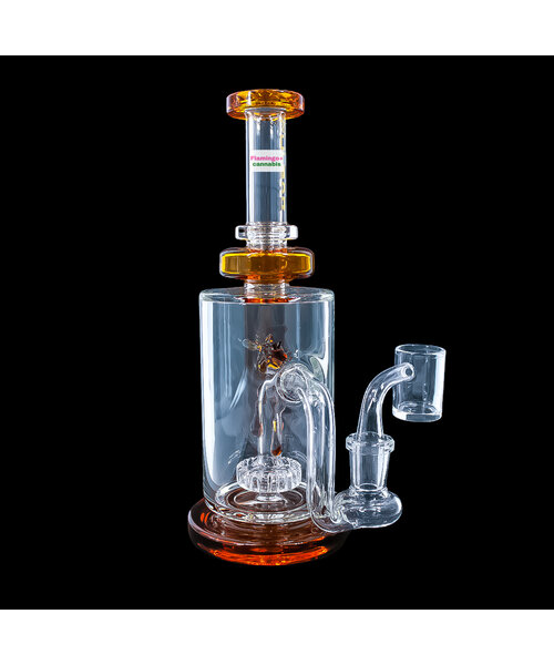 Pulsar 8.75" Drop Down Honey Bee Mine Amber Dab Rig w/Disc Perc