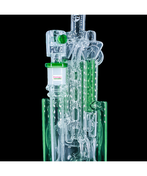 Pulsar 13" Space Station Recycler Bong Green