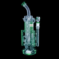 Pulsar 13" Space Station Recycler Bong Green