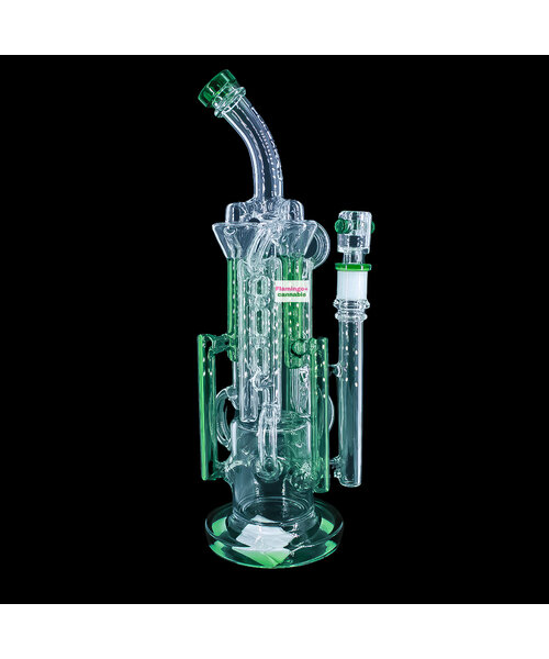 Pulsar 13" Space Station Recycler Bong Green