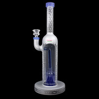 Milky Way Glass 13" Cosmic Temple Bong w/Tree Perc Silver