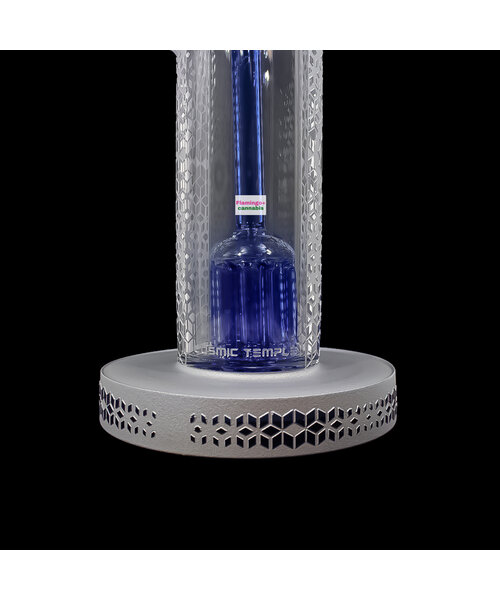 Milky Way Glass 13" Cosmic Temple Bong w/Tree Perc Silver