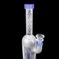 Milky Way Glass 13" Cosmic Temple Bong w/Tree Perc Silver