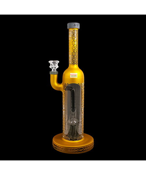Milky Way Glass 13" Cosmic Temple Bong w/Tree Perc Gold