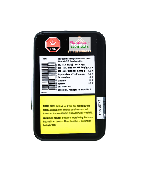 Tribal Triple Burger Indica Live Resin Cartridge 1G