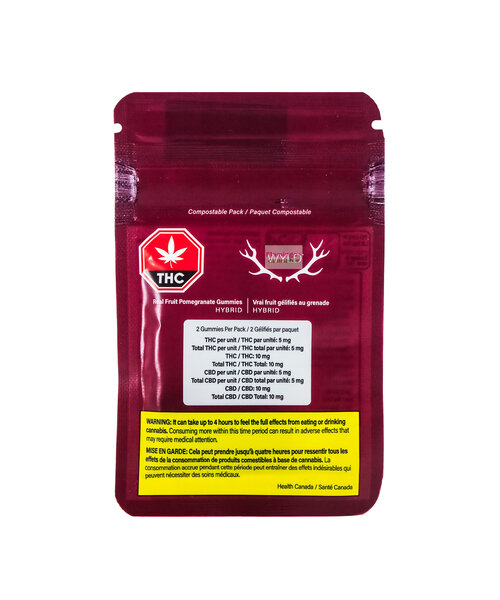 Wyld Pomegrante 1:1 Hybrid  Gummies 2x5mg