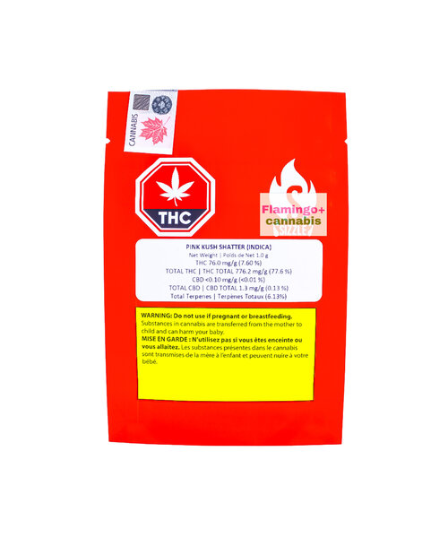Sizzle Pink Kush Indica Shatter 1G